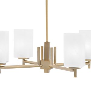 Toltec Lighting - 1204-NAB-541 - Four Light Chandelier - Franklin - New Age Brass