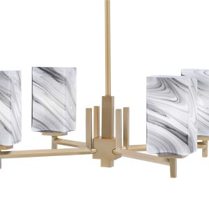 Toltec Lighting - 1204-NAB-549 - Four Light Chandelier - Franklin - New Age Brass