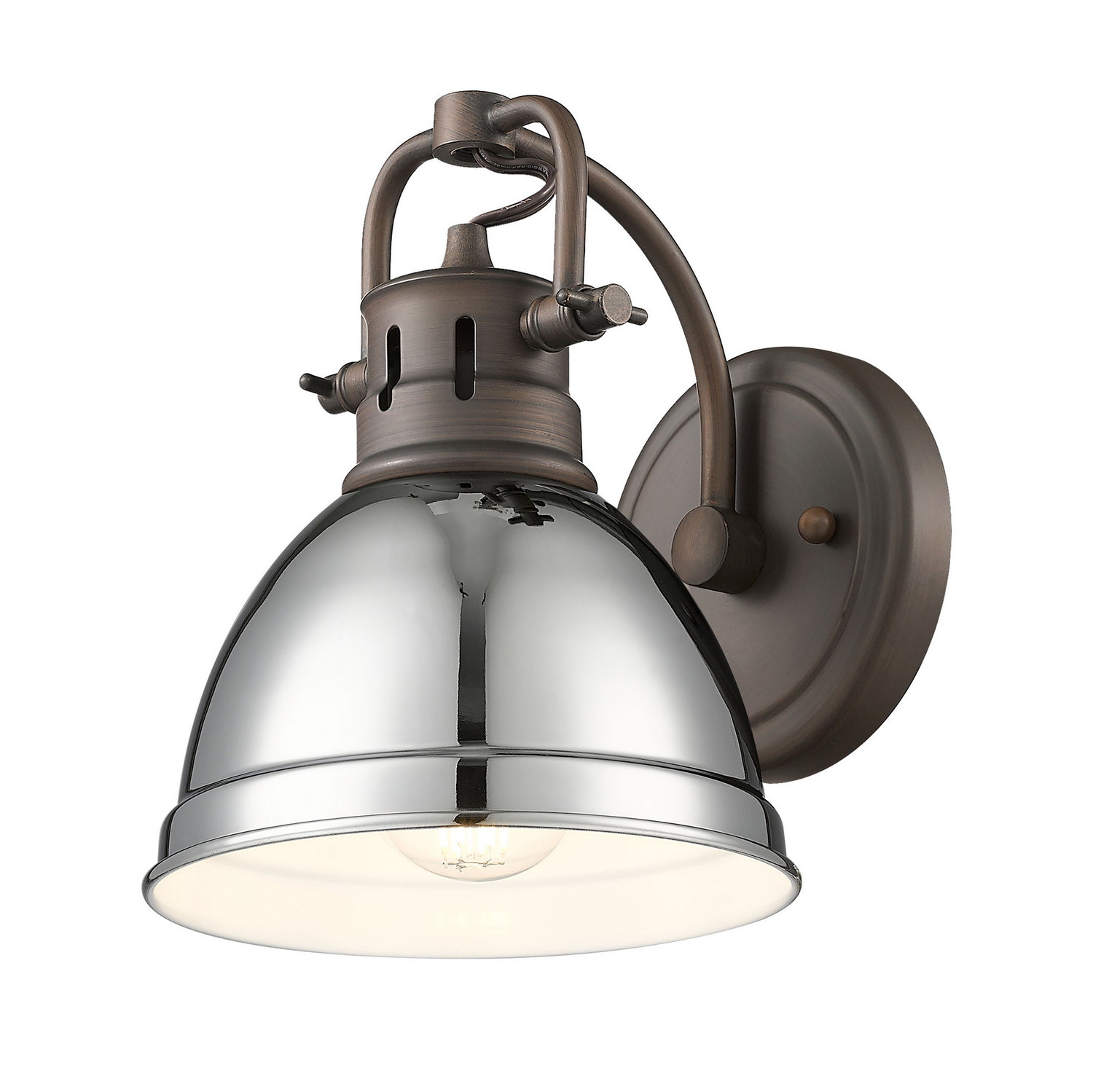 Golden - 3602-BA1 RBZ-CH - One Light Vanity - Duncan - Rubbed Bronze