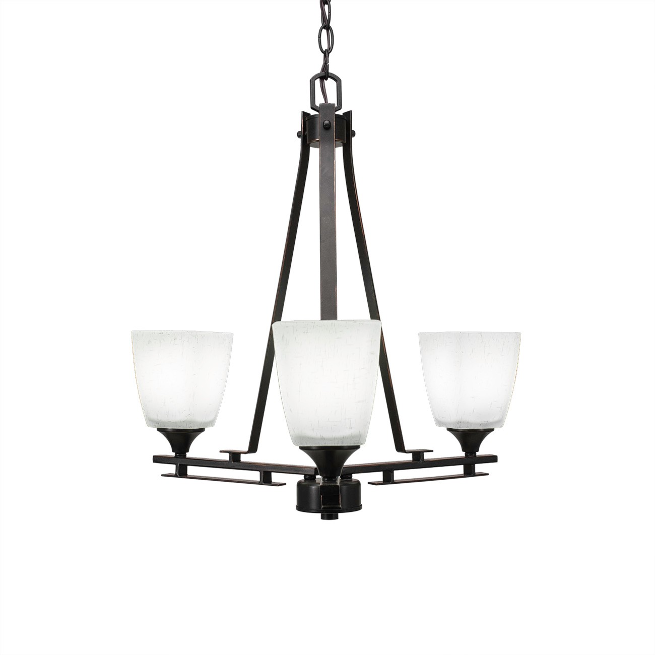 Toltec Lighting - 323-DG-460 - Three Light Chandelier - Uptowne - Dark Granite