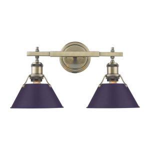 Golden - 3306-BA2 AB-EP - Two Light Vanity - Orwell - Aged Brass
