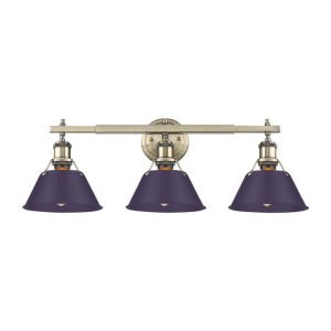 Golden - 3306-BA3 AB-EP - Three Light Vanity - Orwell - Aged Brass