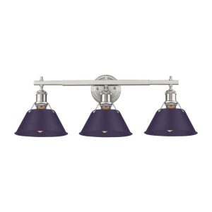 Golden - 3306-BA3 PW-EP - Three Light Vanity - Orwell - Pewter