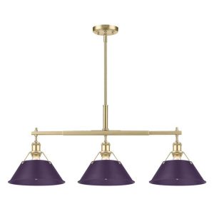 Golden - 3306-LP BCB-EP - Three Light Linear Pendant - Orwell - Brushed Champagne Brass