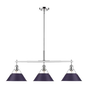Golden - 3306-LP CH-EP - Three Light Linear Pendant - Orwell - Chrome