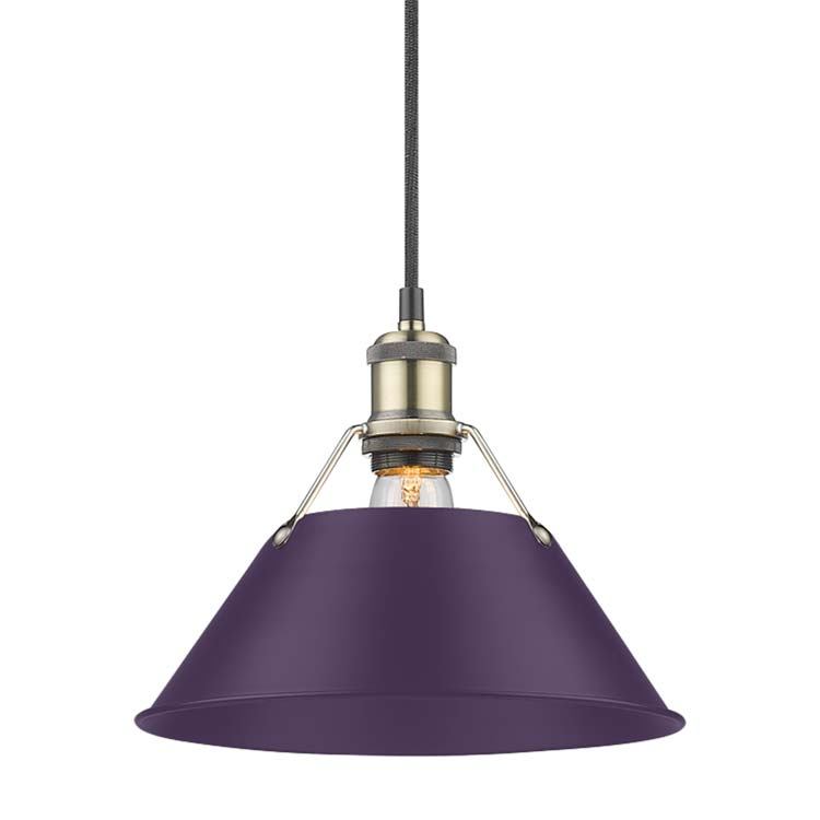 Golden - 3306-M AB-EP - One Light Pendant - Orwell - Aged Brass
