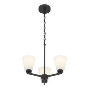 Millennium - 64103WG-MB - Three Light Chandelier - Strayhan - Matte Black