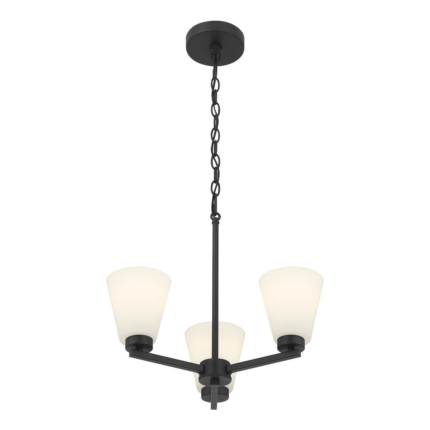 Millennium - 64103WG-MB - Three Light Chandelier - Strayhan - Matte Black