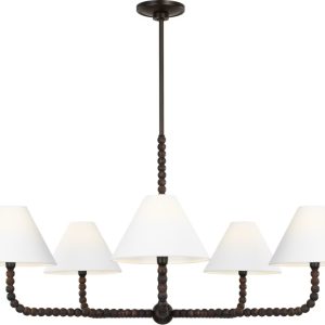 Visual Comfort Studio - SCCHCCH112AIBAWWL - Five Light Chandelier - Fiona - Aged Iron