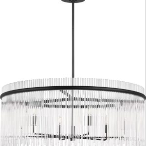 Visual Comfort Studio - SCDJCH143MBKCAR - Six Light Chandelier - Finley - Midnight Black