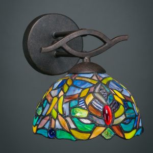 Toltec Lighting - 141-DG-9905 - One Light Wall Sconce - Revo - Dark Granite