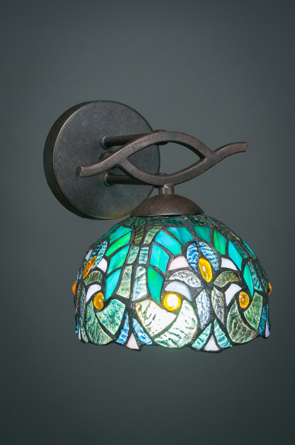Toltec Lighting - 141-DG-9925 - One Light Wall Sconce - Revo - Dark Granite