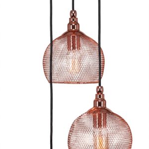 Toltec Lighting - 1816-CP-1802-AT14 - Three Light Cluster Pendalier - Plexus - Copper
