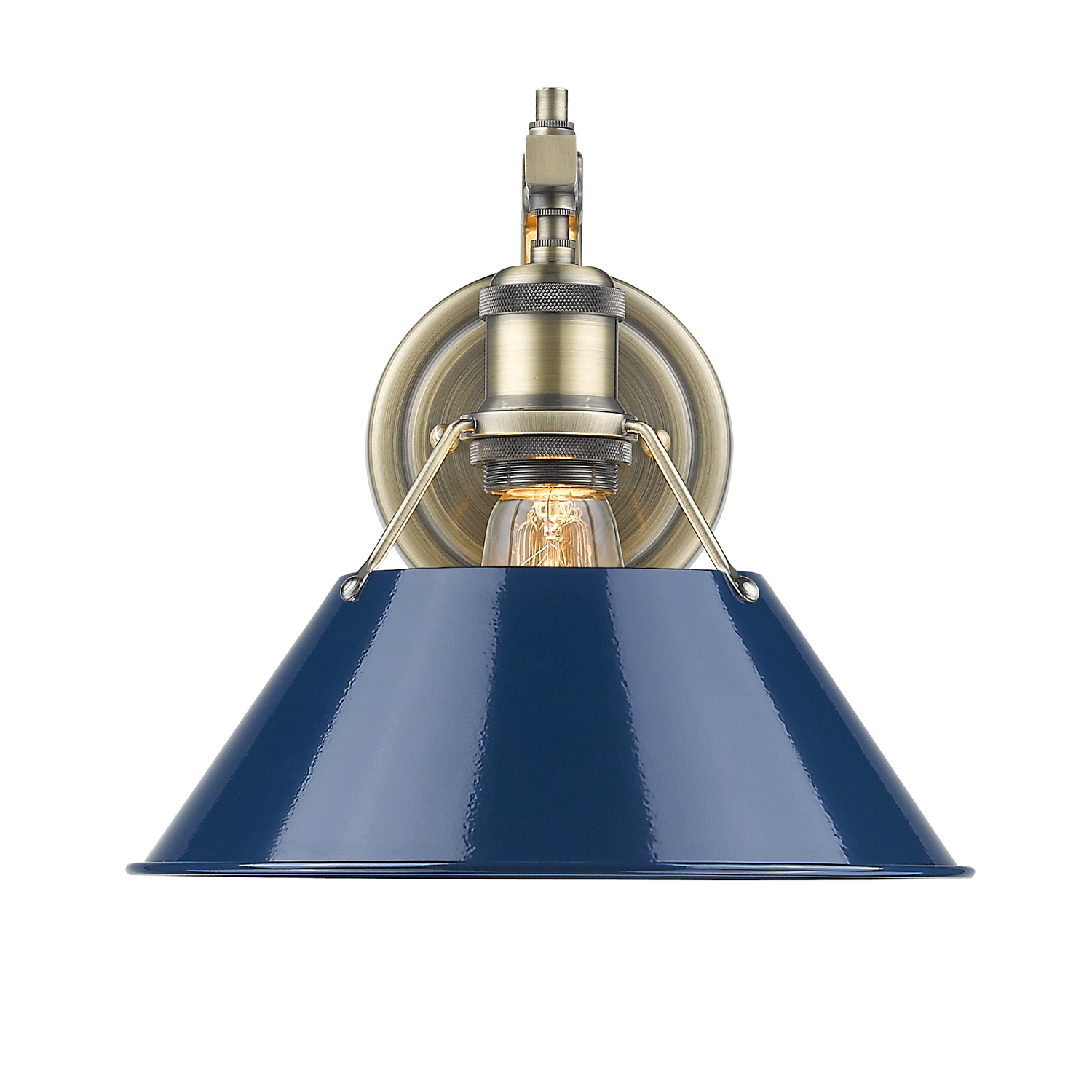 Golden - 3306-1W AB-NVY - One Light Wall Sconce - Orwell - Aged Brass
