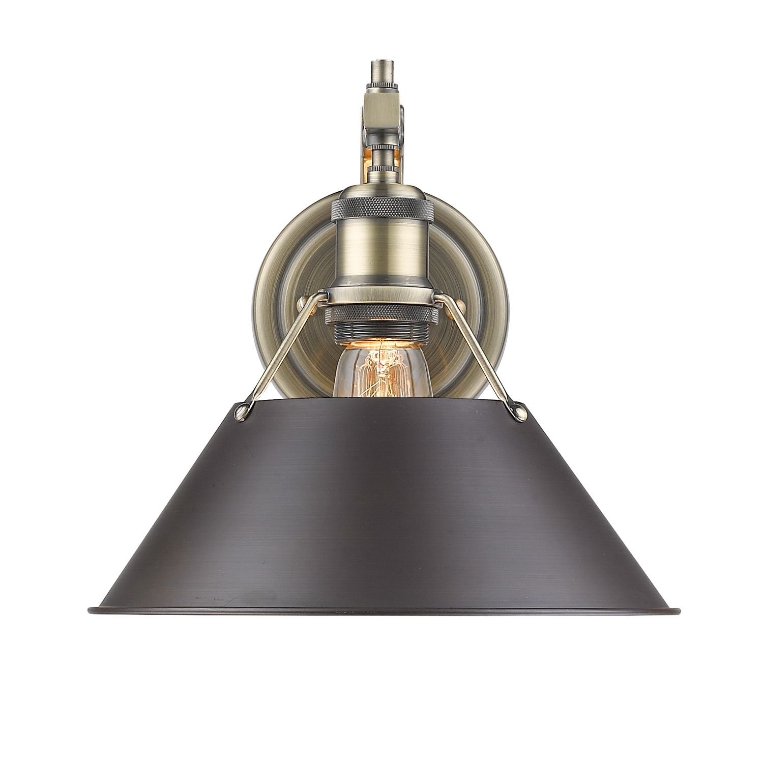 Golden - 3306-1W AB-RBZ - One Light Wall Sconce - Orwell - Aged Brass