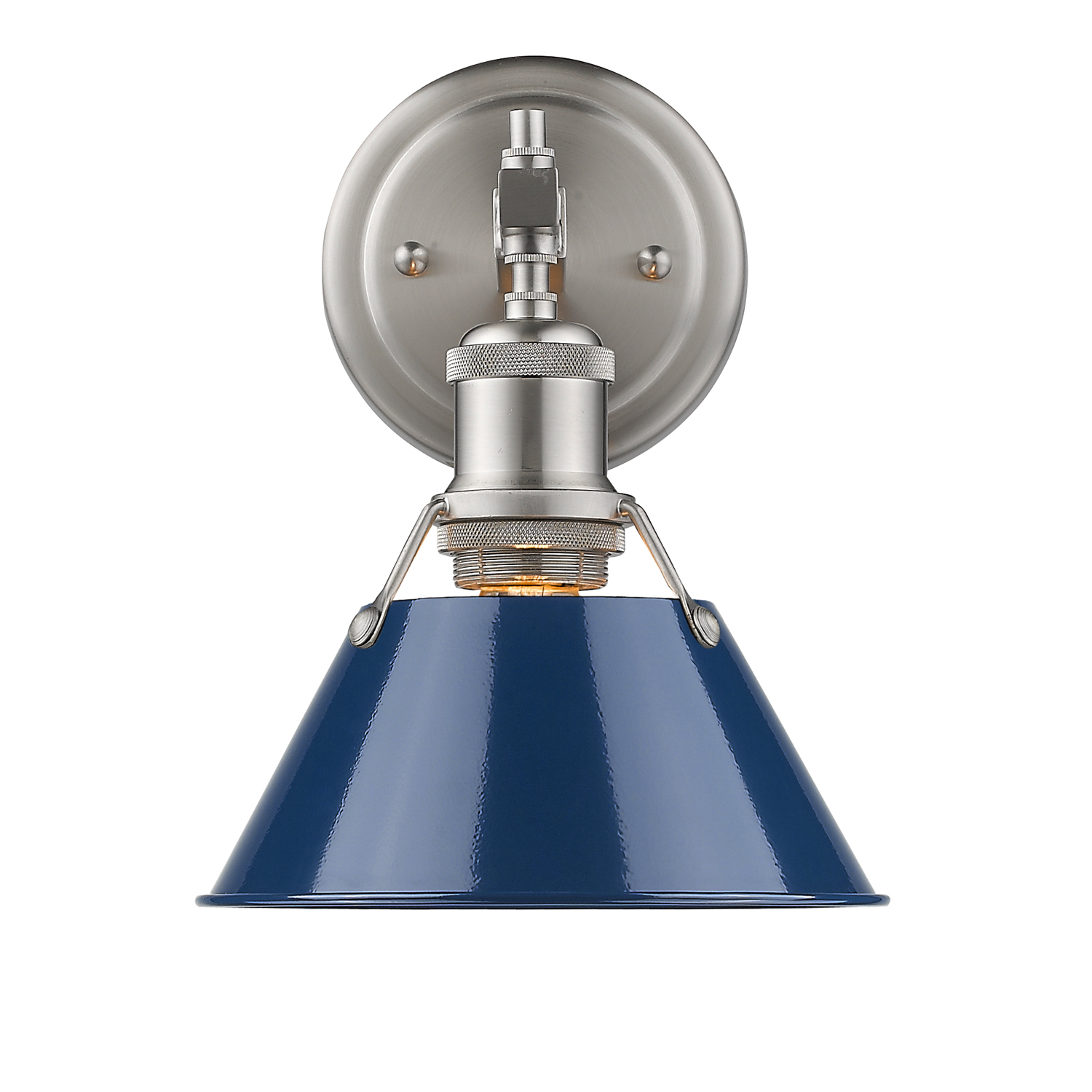 Golden - 3306-BA1 PW-NVY - One Light Bath Vanity - Orwell - Pewter
