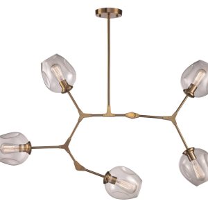Trans Globe Imports - PND-2092 AG - Five Light Chandelier - Antique Gold