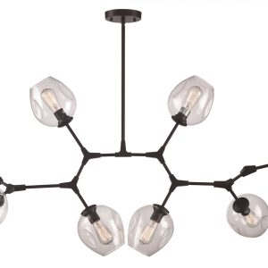 Trans Globe Imports - PND-2093 BK - Eight Light Chandelier - Black